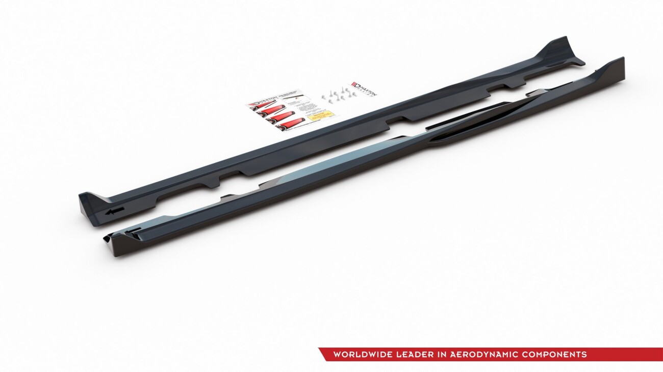 Seitenschweller Ansatz Cup Leisten V.4 für Ford Fiesta Mk8 ST / ST-Line schwarz Hochglanz