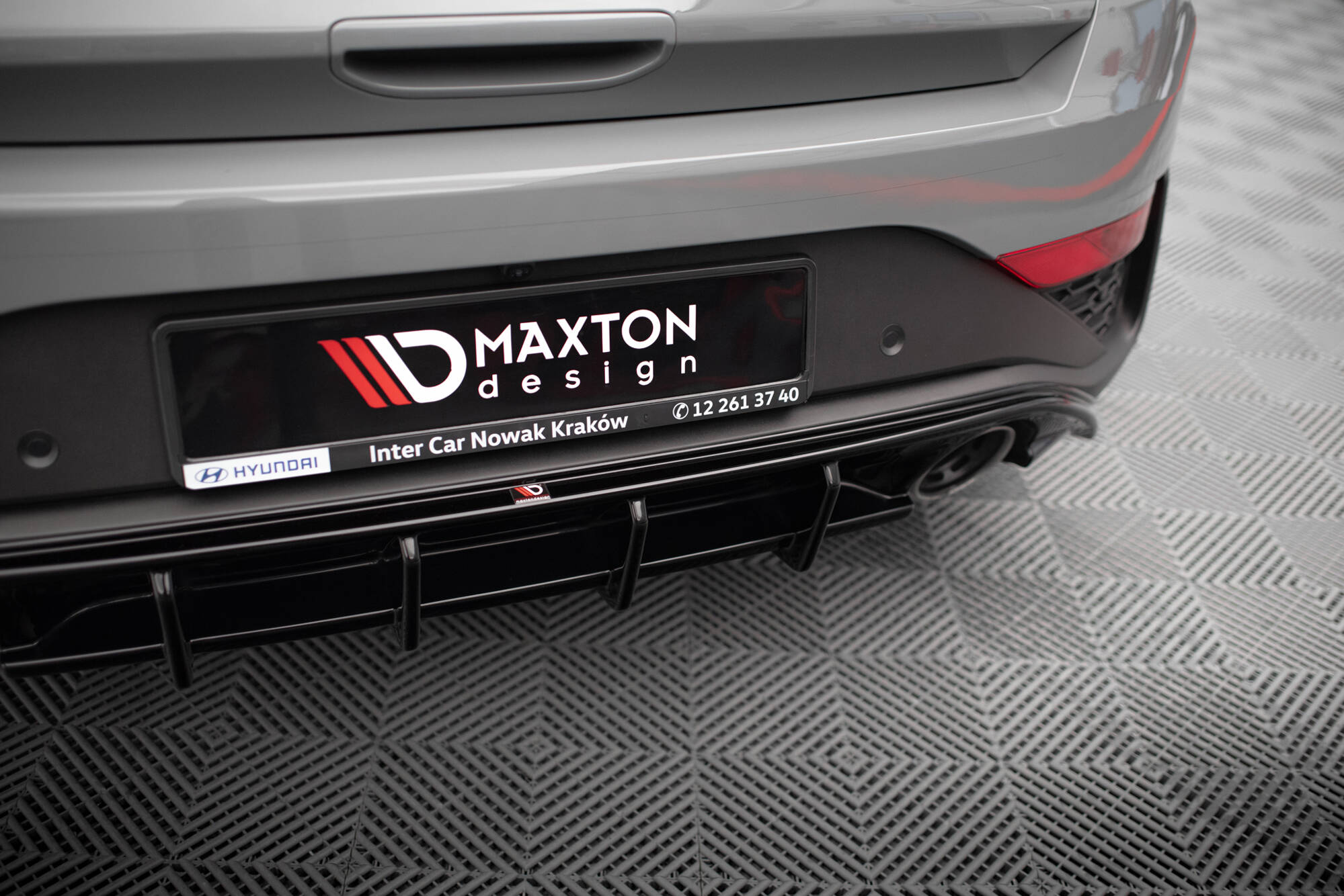 Diffusor Heck Ansatz für Hyundai I30 N Hatchback Mk3 Facelift schwarz Hochglanz