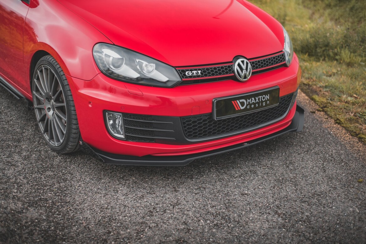 Front Flaps für VW Golf GTI Mk6 schwarz Hochglanz