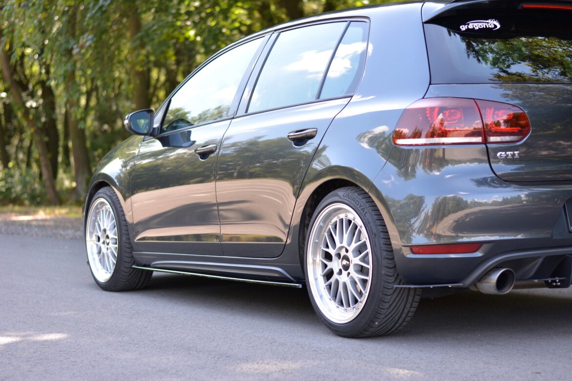 Seitenschweller Ansatz Cup Leisten für VW GOLF 6 GTI/ GTD schwarz Hochglanz