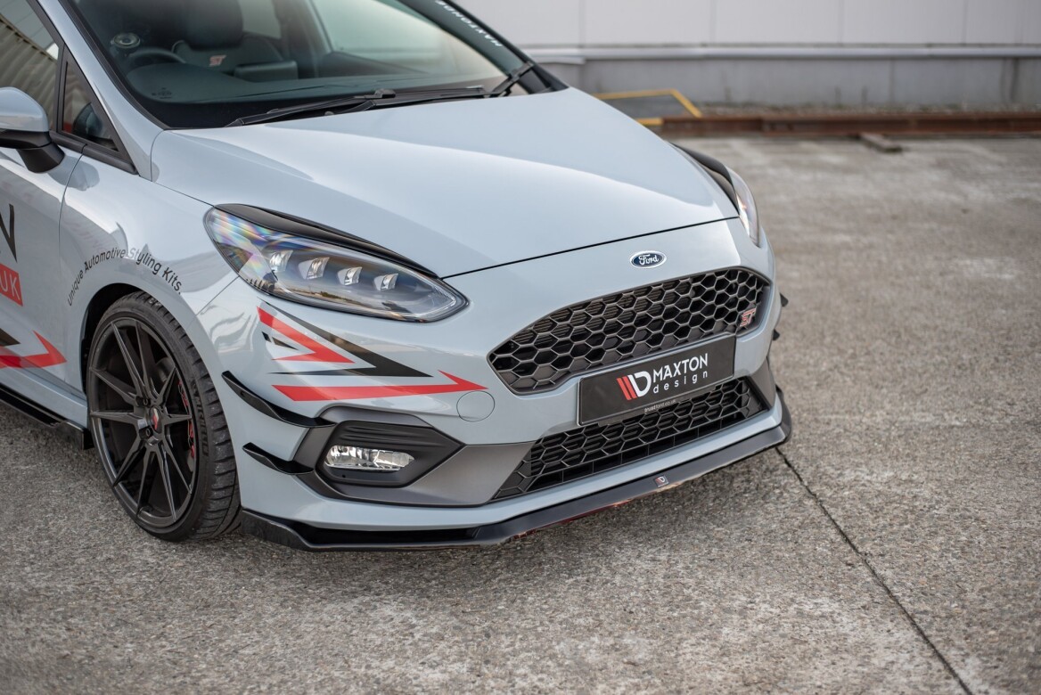 Cup Spoilerlippe Front Ansatz V.5 für Ford Fiesta Mk8 ST / ST-Line schwarz Hochglanz
