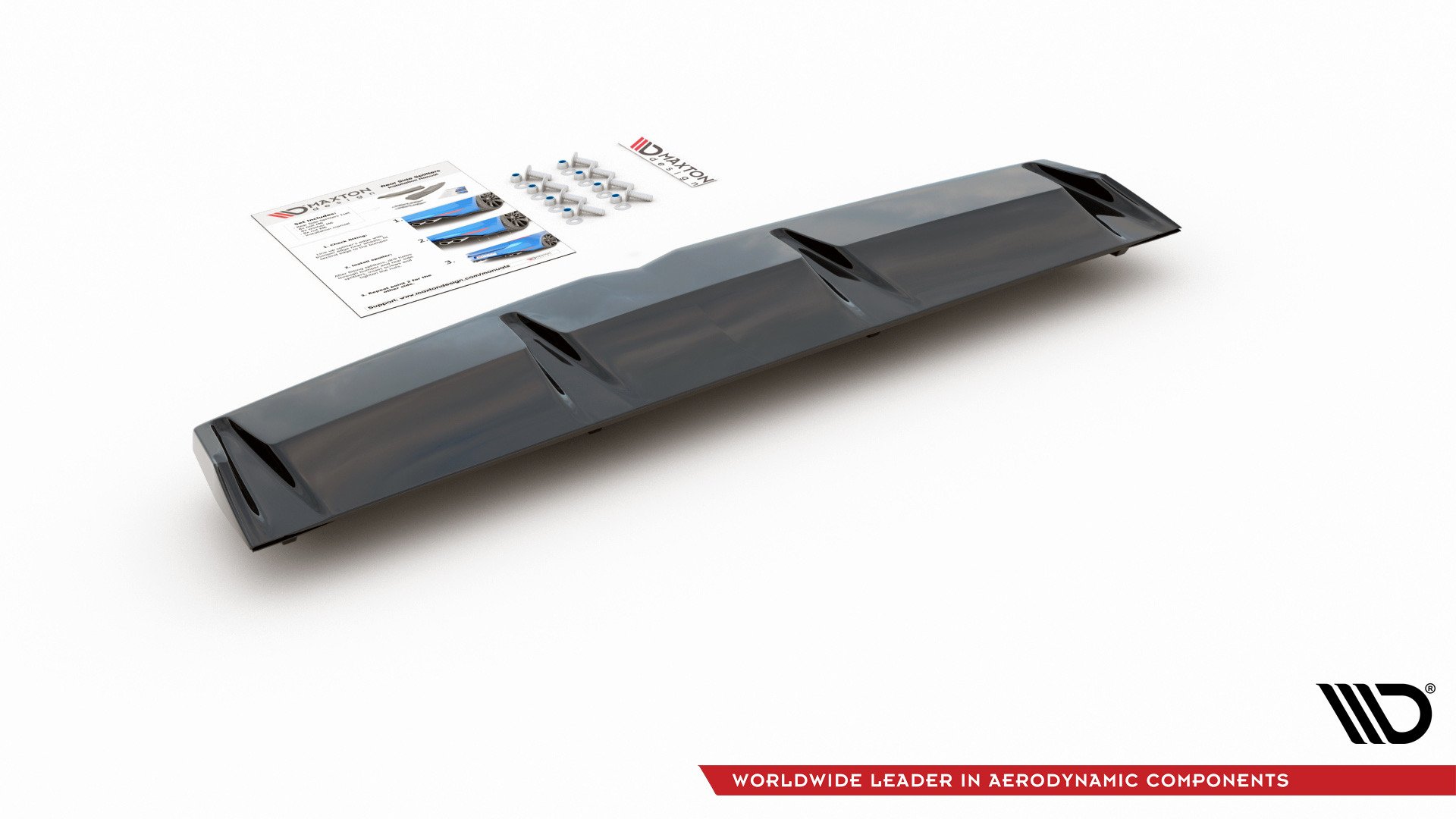 Hinten Splitter (mit einem vertikalem Balken) Hyundai I30 N Mk3 Fastback schwarz Hochglanz