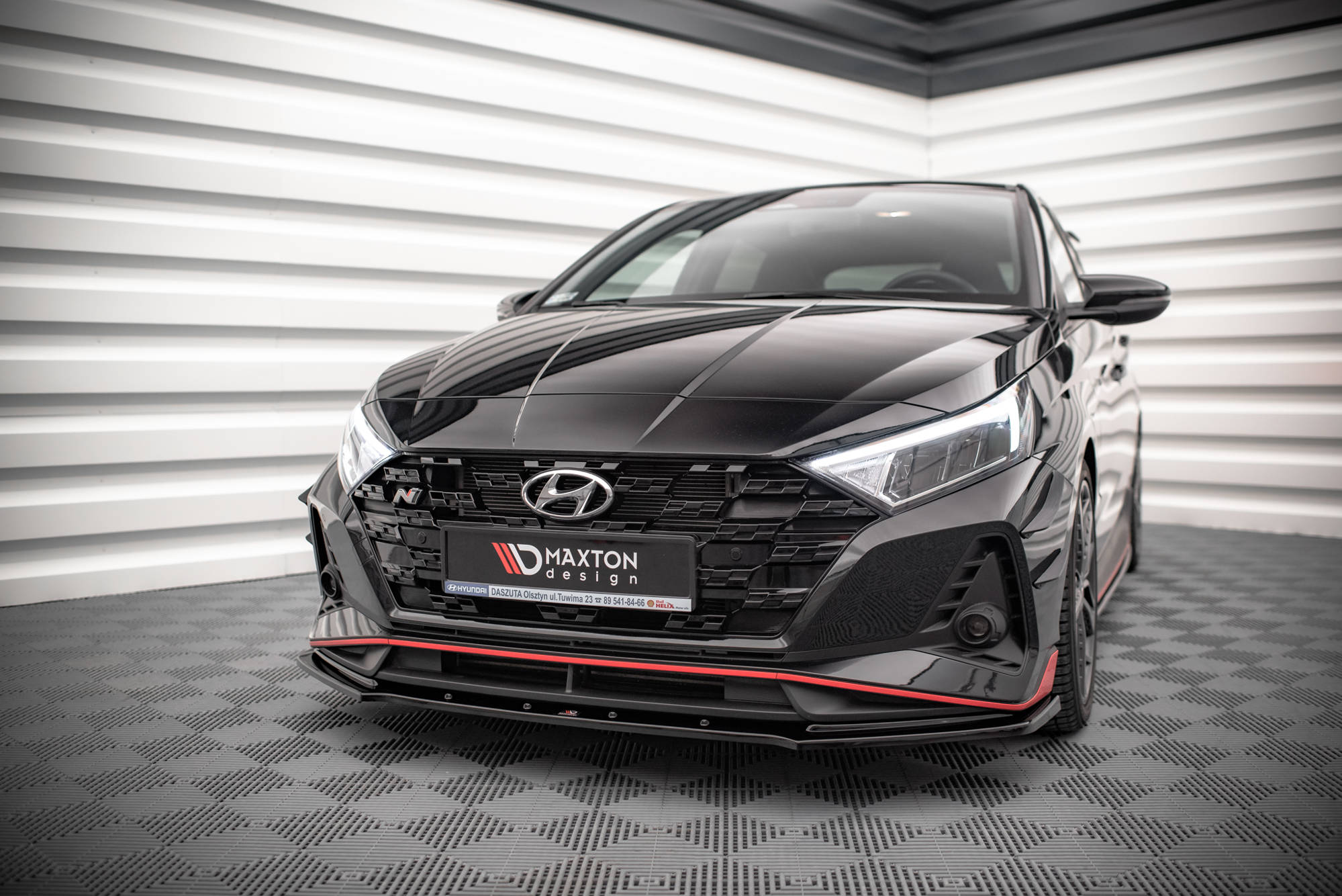 Front Ansatz V.1 für Hyundai I20 N Mk3 schwarz Hochglanz