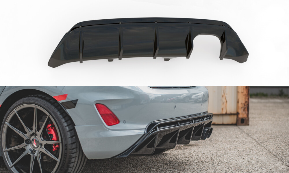 Heck Ansatz Diffusor V.2 für Ford FIesta Mk8 ST schwarz Hochglanz