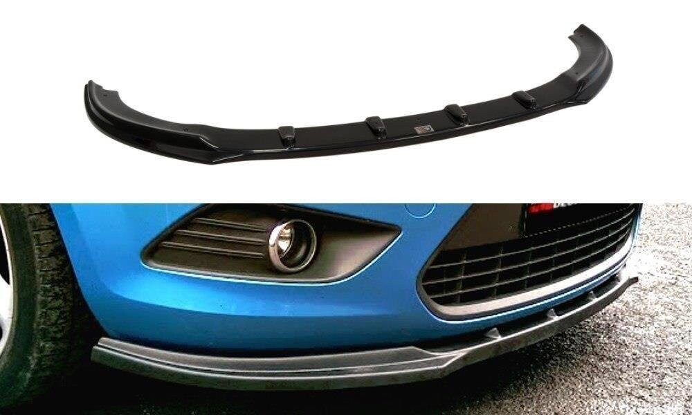 Cup Spoilerlippe Front Ansatz für FORD FOCUS II Facelift schwarz Hochglanz