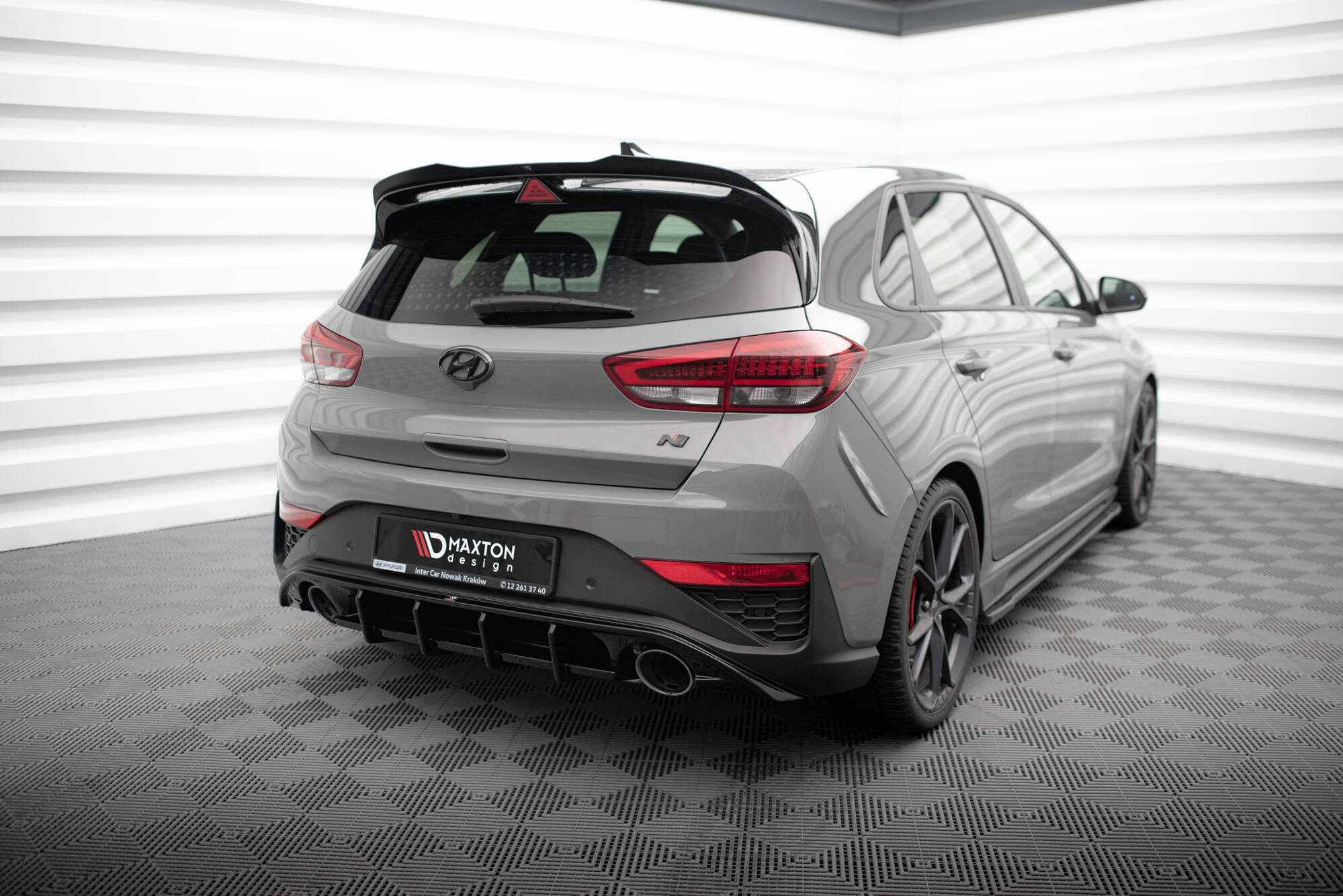 Diffusor Heck Ansatz für Hyundai I30 N Hatchback Mk3 Facelift schwarz Hochglanz