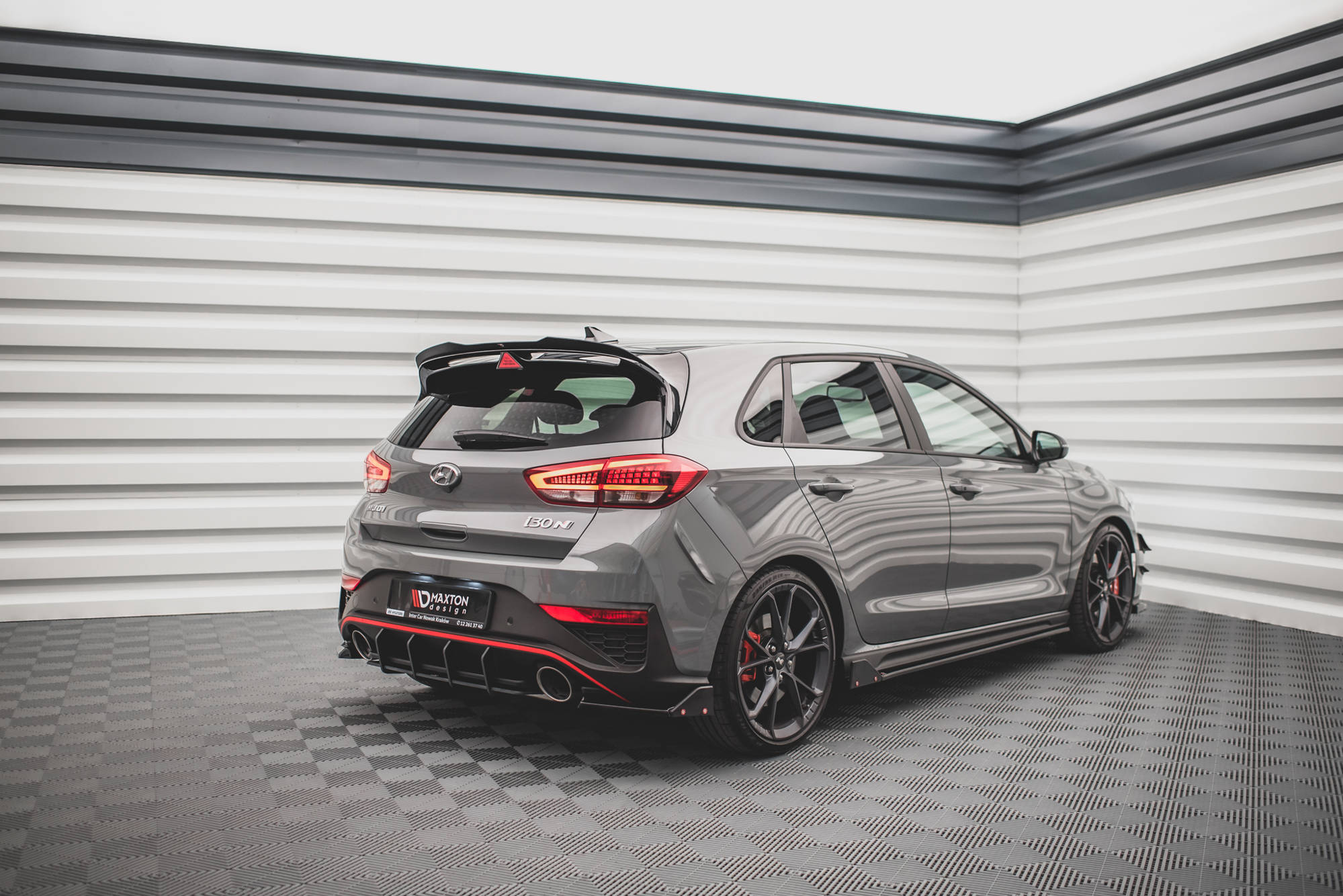 Heck Ansatz Flaps Diffusor V.1 + Flaps für Hyundai I30 N Hatchback Mk3 Facelift