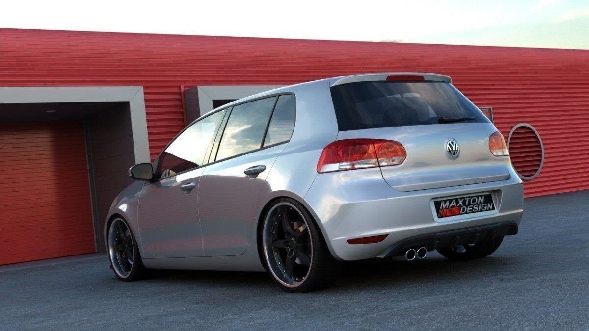 Heck Ansatz Diffusor für VW GOLF 6 MIT 1 AUSPUFF schwarz Hochglanz