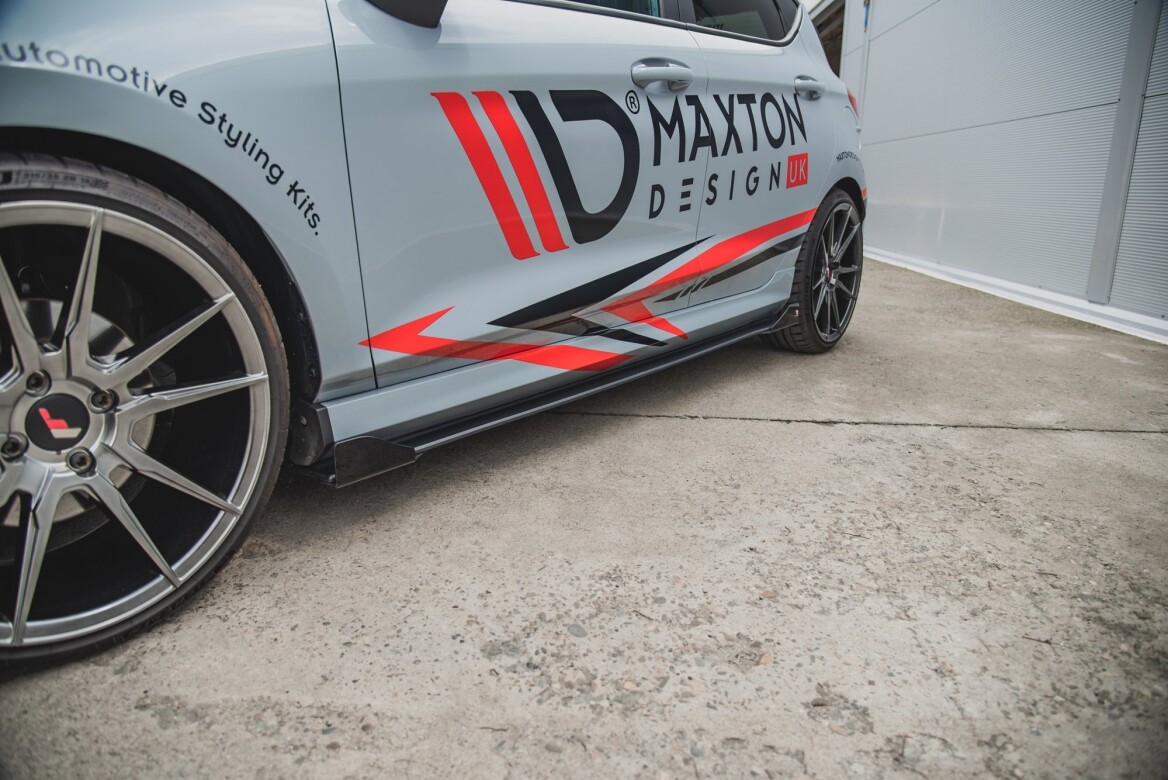 Side Front Stoßstangen Racing Flaps passend für Ford Fiesta Mk8 ST / ST-Line schwarz Hochglanz