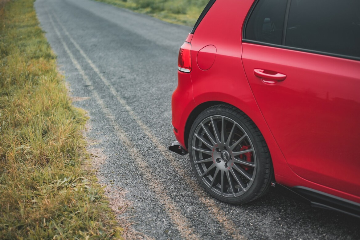 Heck Stoßstangen Flaps / Wings für VW Golf 6 GTI Mk6 schwarz Hochglanz