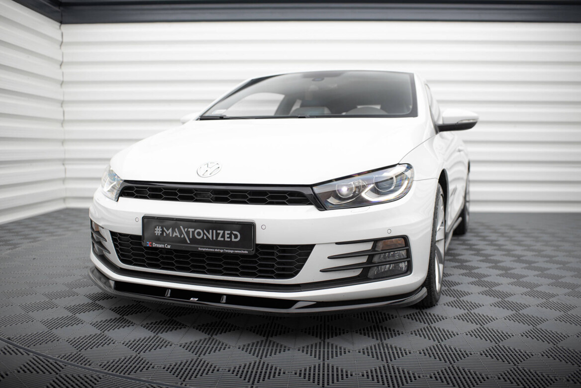 Cup Spoilerlippe Front Ansatz V.1 für Volkswagen Scirocco Mk3 Facelift schwarz Hochglanz