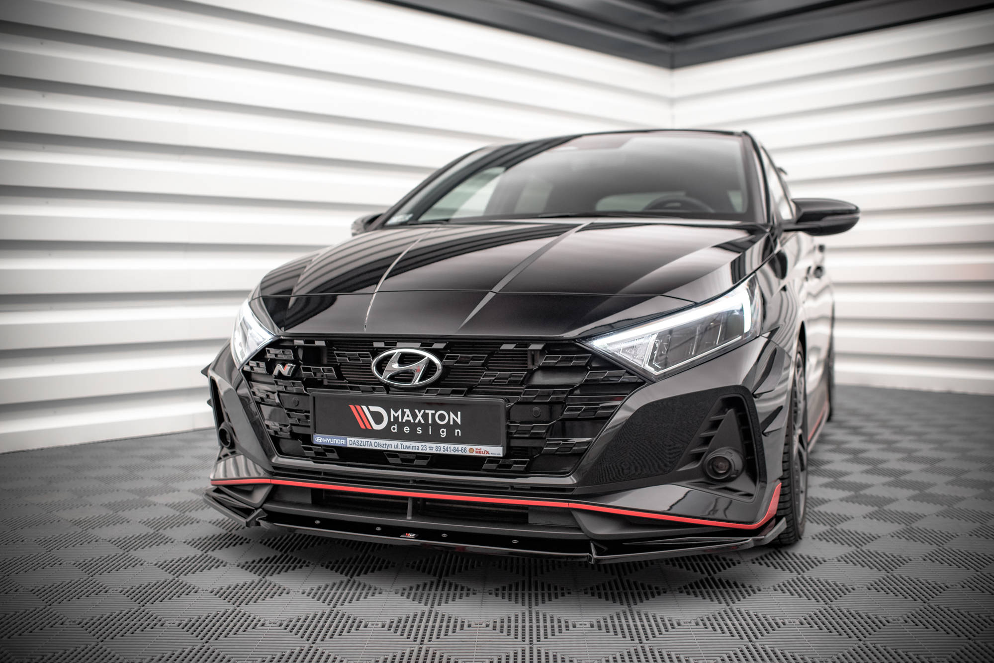 Front Ansatz V.2 für Hyundai I20 N Mk3 schwarz Hochglanz