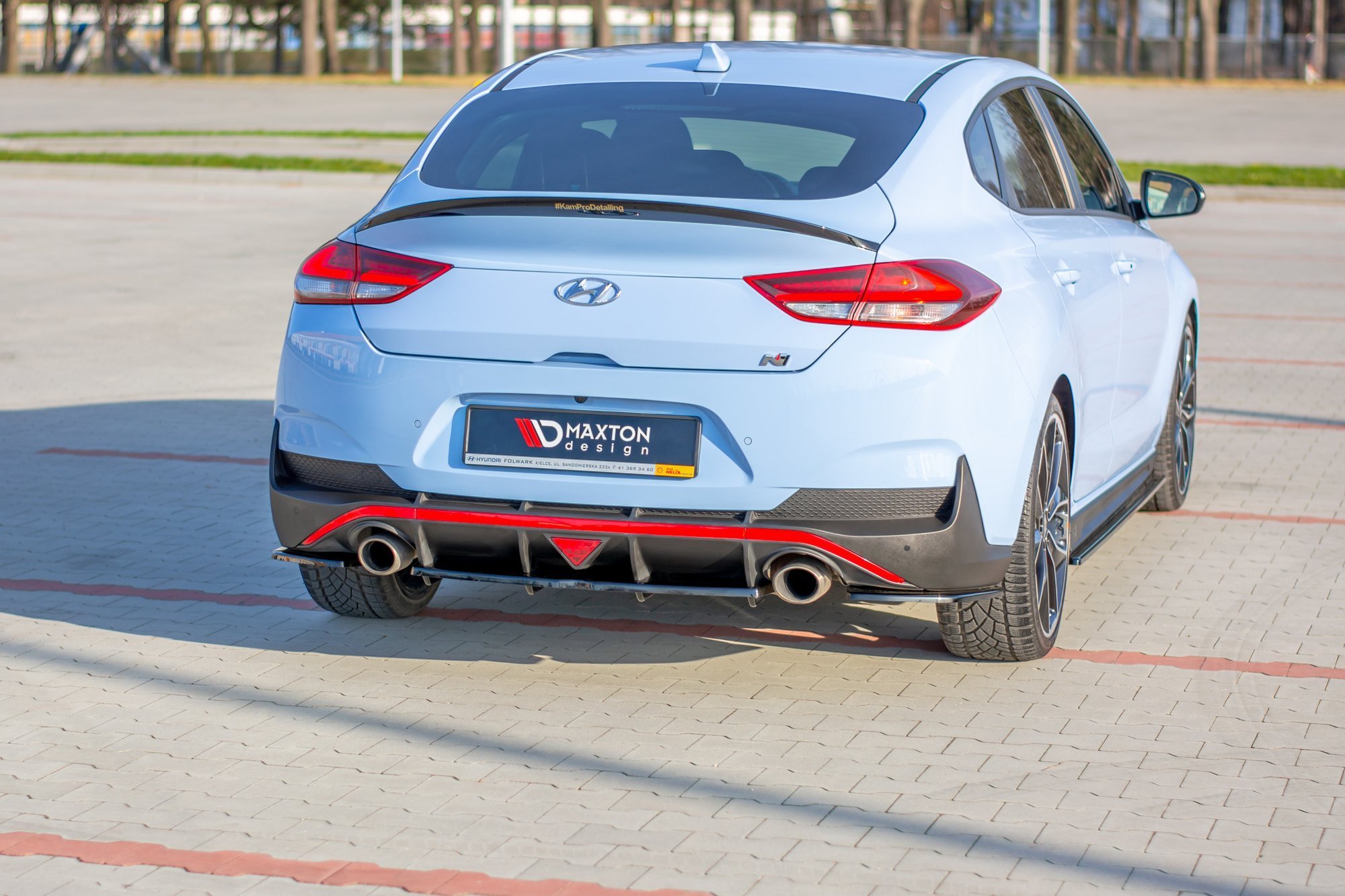 Heck Ansatz Flaps Diffusor für Hyundai I30 N Mk3 Fastback  schwarz Hochglanz