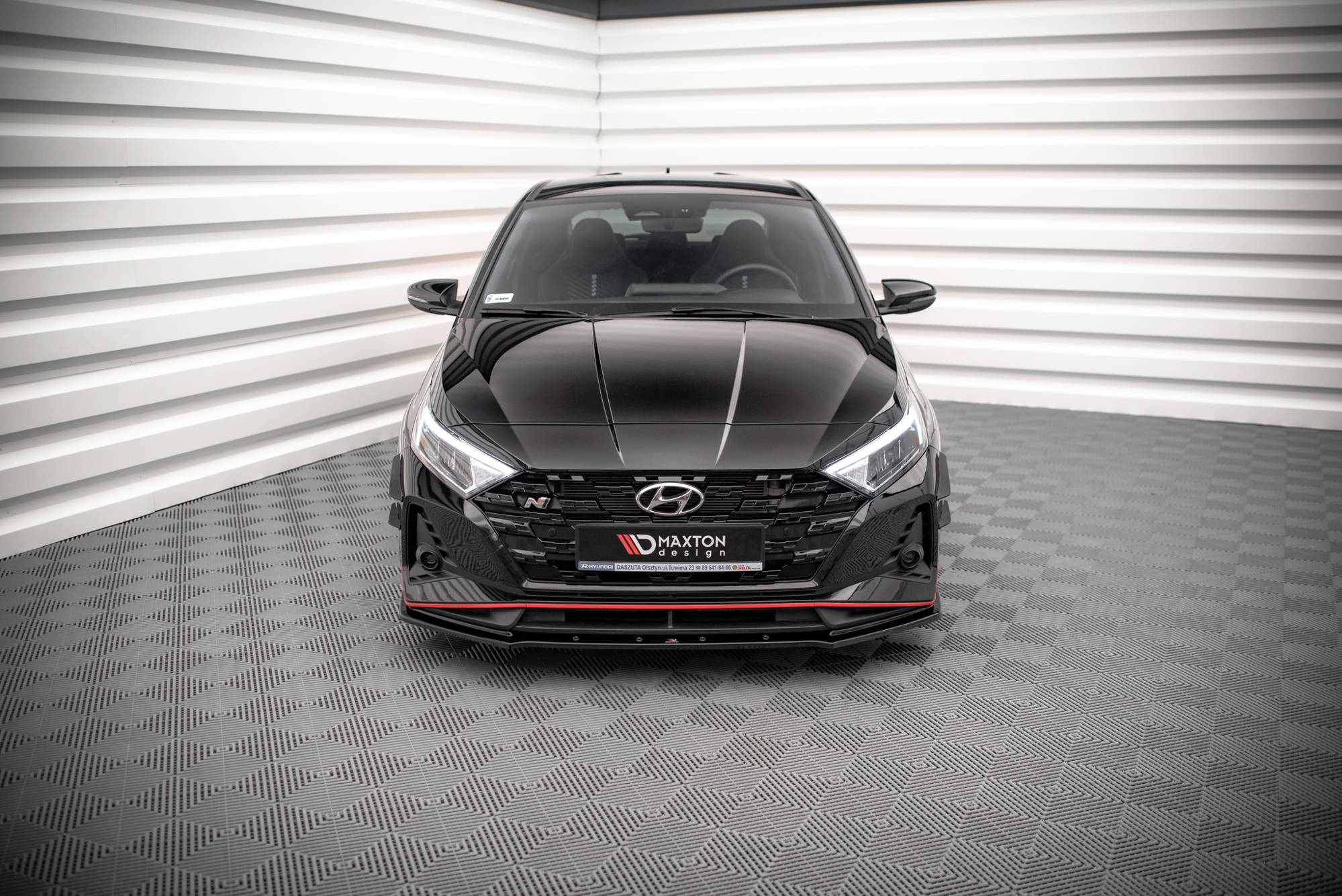 Front Ansatz V.1 für Hyundai I20 N Mk3 schwarz Hochglanz