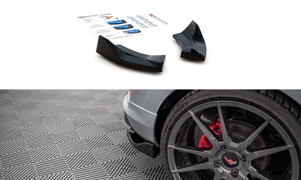 Heck Ansatz Flaps Diffusor V.1 für Ford Fiesta ST Mk8 schwarz Hochglanz