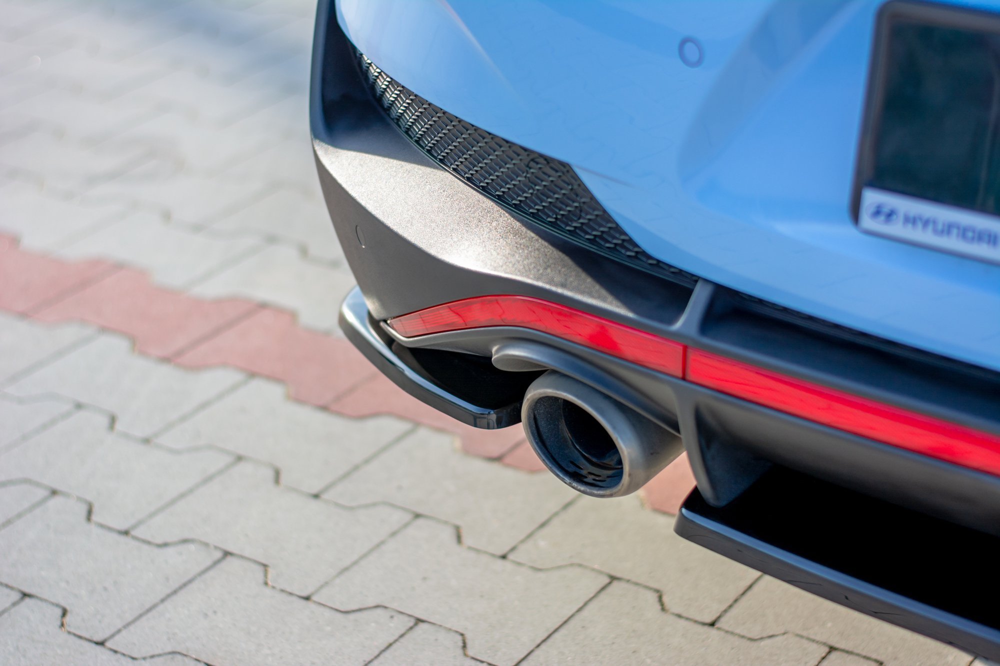 Heck Ansatz Flaps Diffusor für Hyundai I30 N Mk3 Fastback  schwarz Hochglanz
