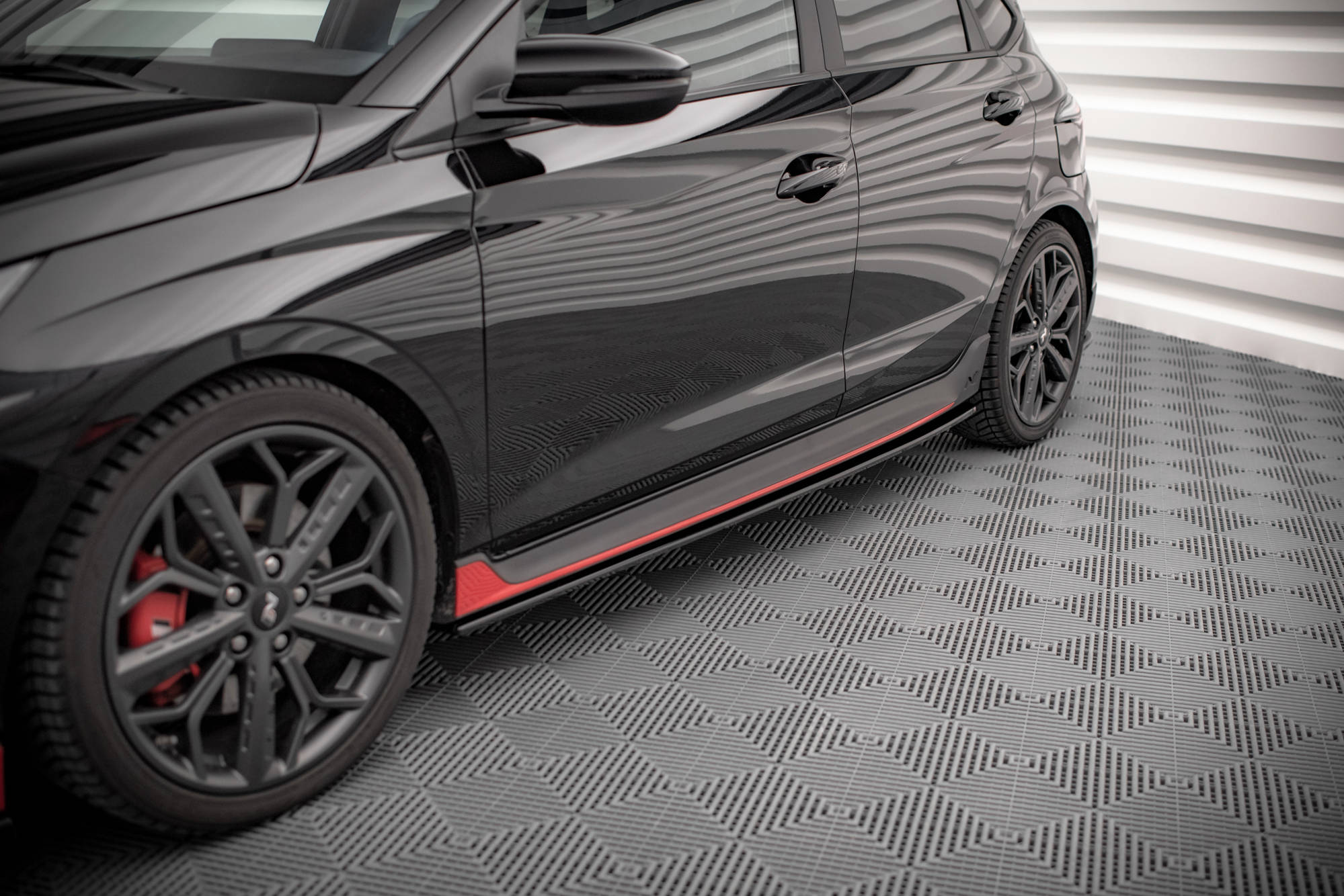 Seitenschweller Ansatz für Hyundai I20 N Mk3 schwarz Hochglanz