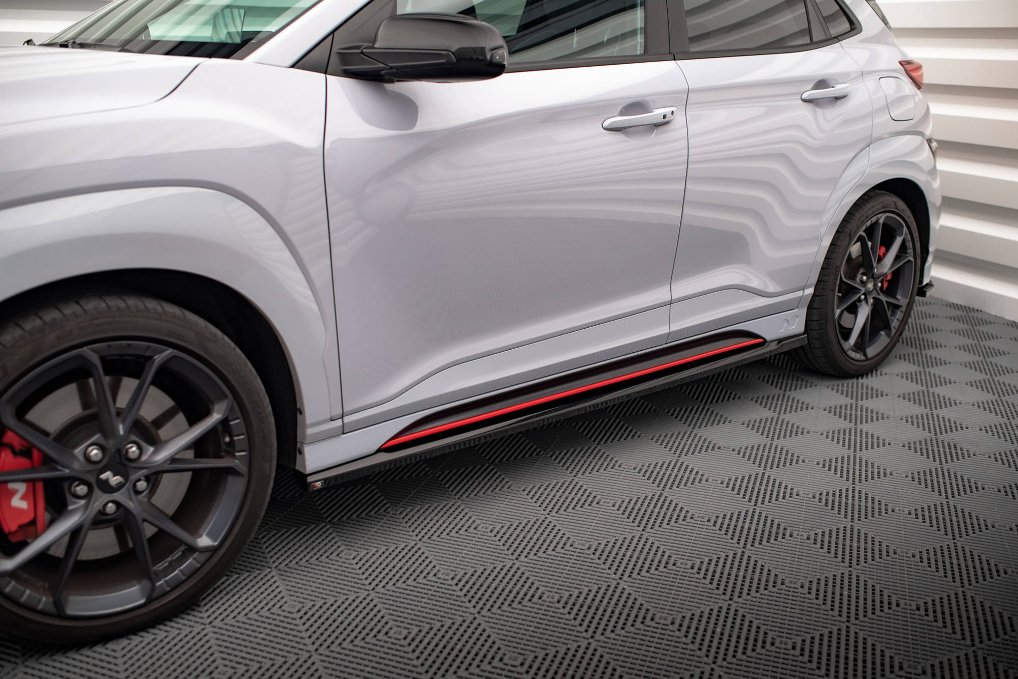 Seitenschweller Ansatz für V.1 für Hyundai Kona N Mk1 schwarz Hochglanz