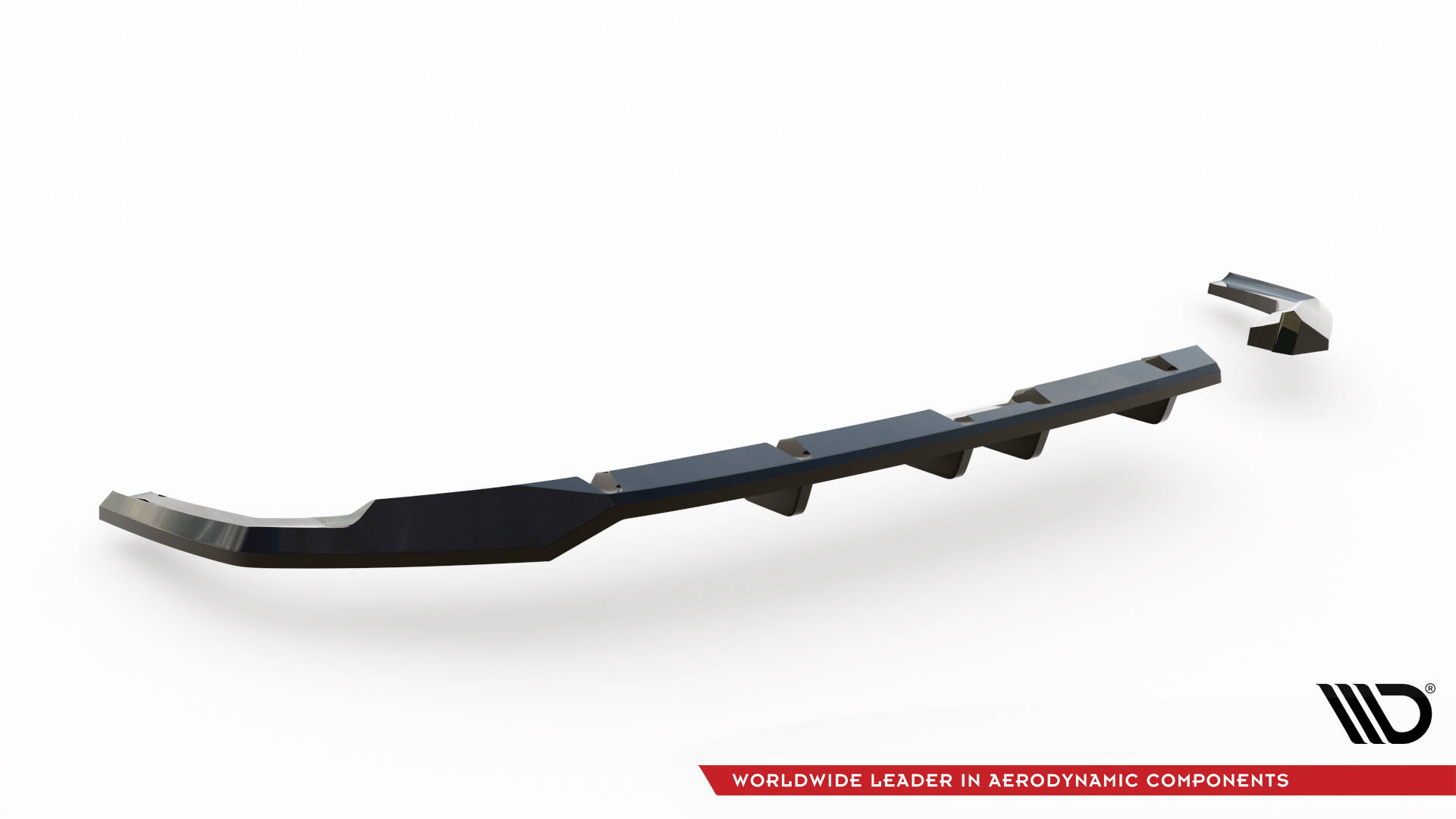 Hinten Splitter (mit einem vertikalem Balken) Hyundai Kona N-Line Mk2 schwarz Hochglanz