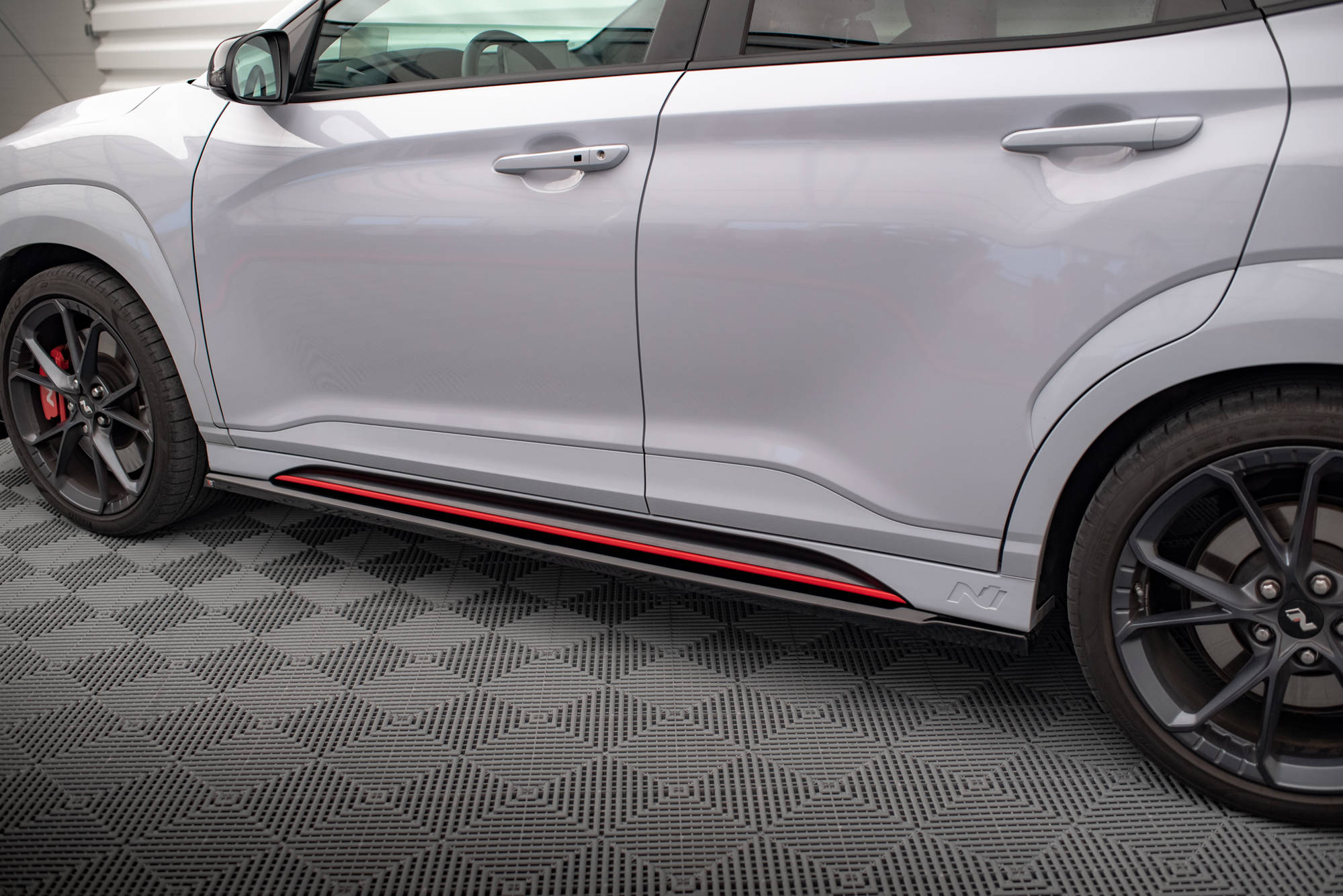 Seitenschweller Ansatz für V.1 für Hyundai Kona N Mk1 schwarz Hochglanz