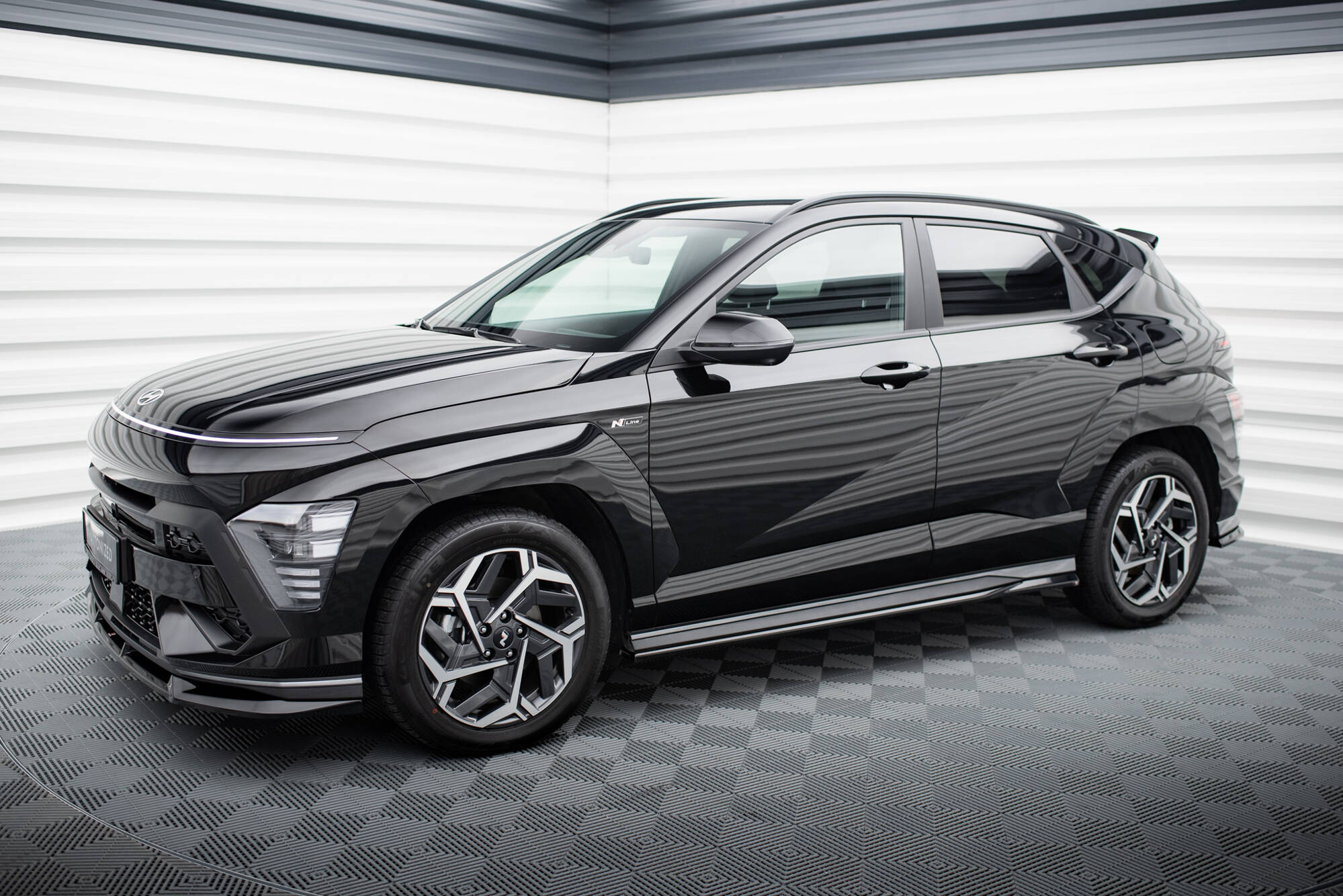 Seitenschweller Ansatz für Hyundai Kona N-line Mk2 schwarz Hochglanz