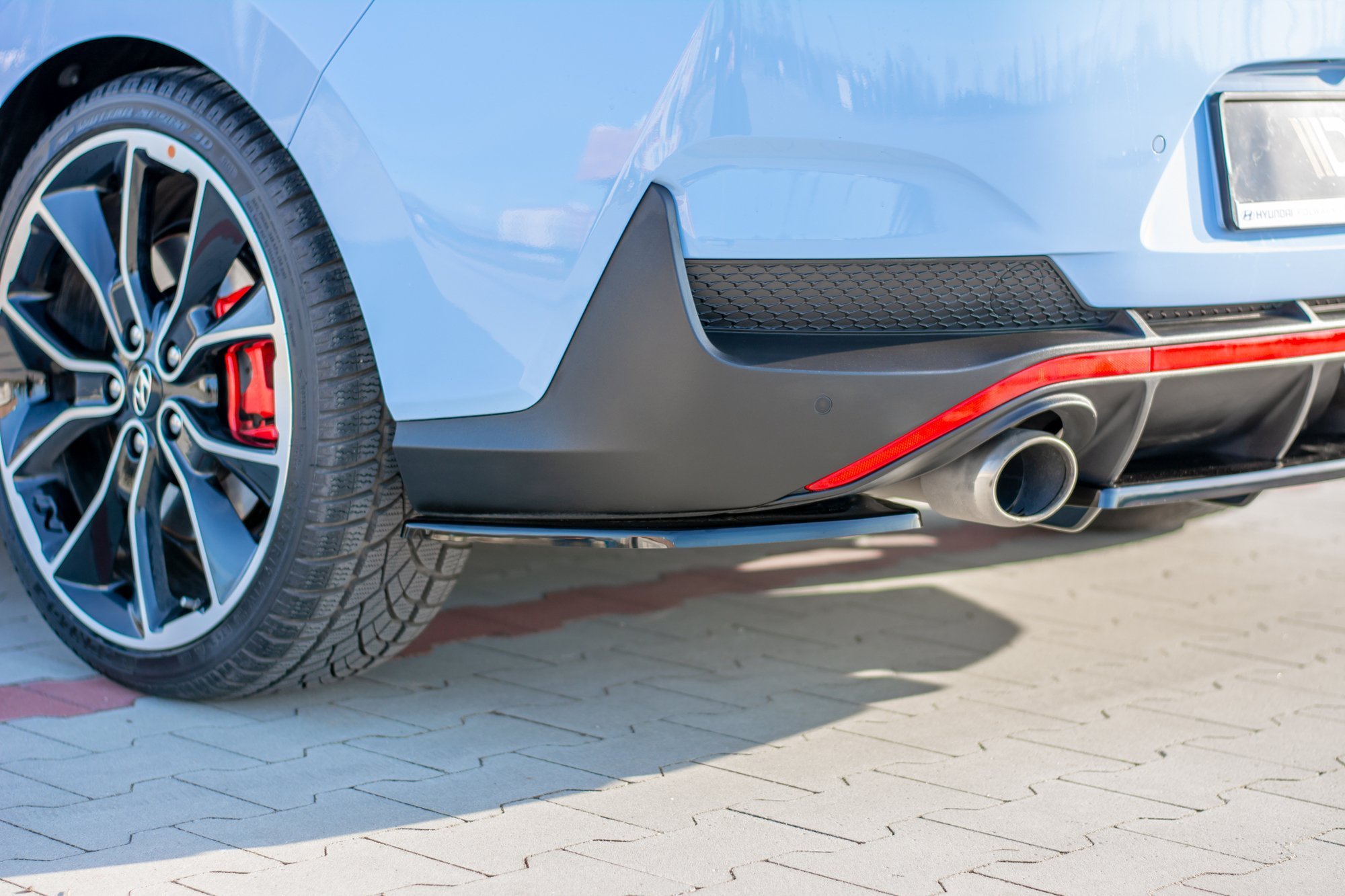 Heck Ansatz Flaps Diffusor für Hyundai I30 N Mk3 Fastback  schwarz Hochglanz