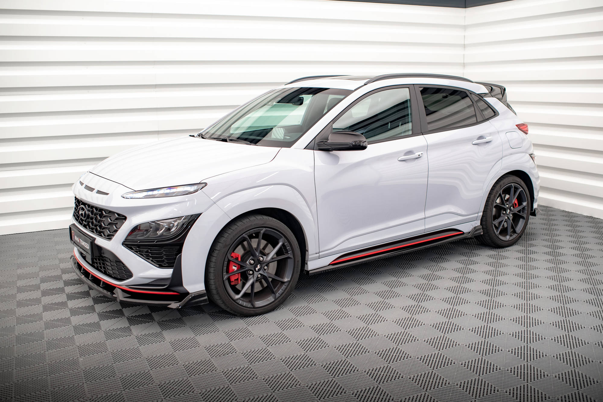 Seitenschweller Ansatz Cup Leisten V.2 für Hyundai Kona N Mk1 schwarz Hochglanz