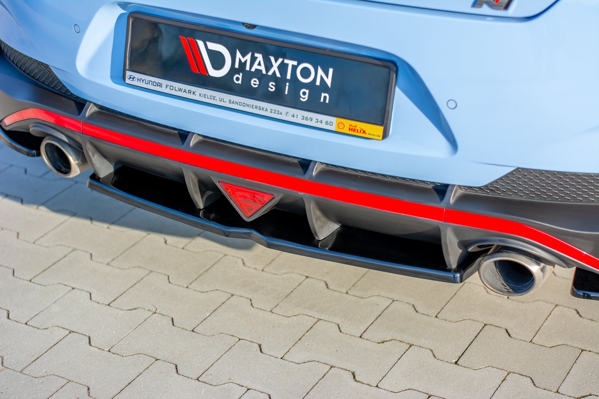 Mittlerer Cup Diffusor Heck Ansatz für Hyundai I30 N Mk3 Fastback schwarz matt