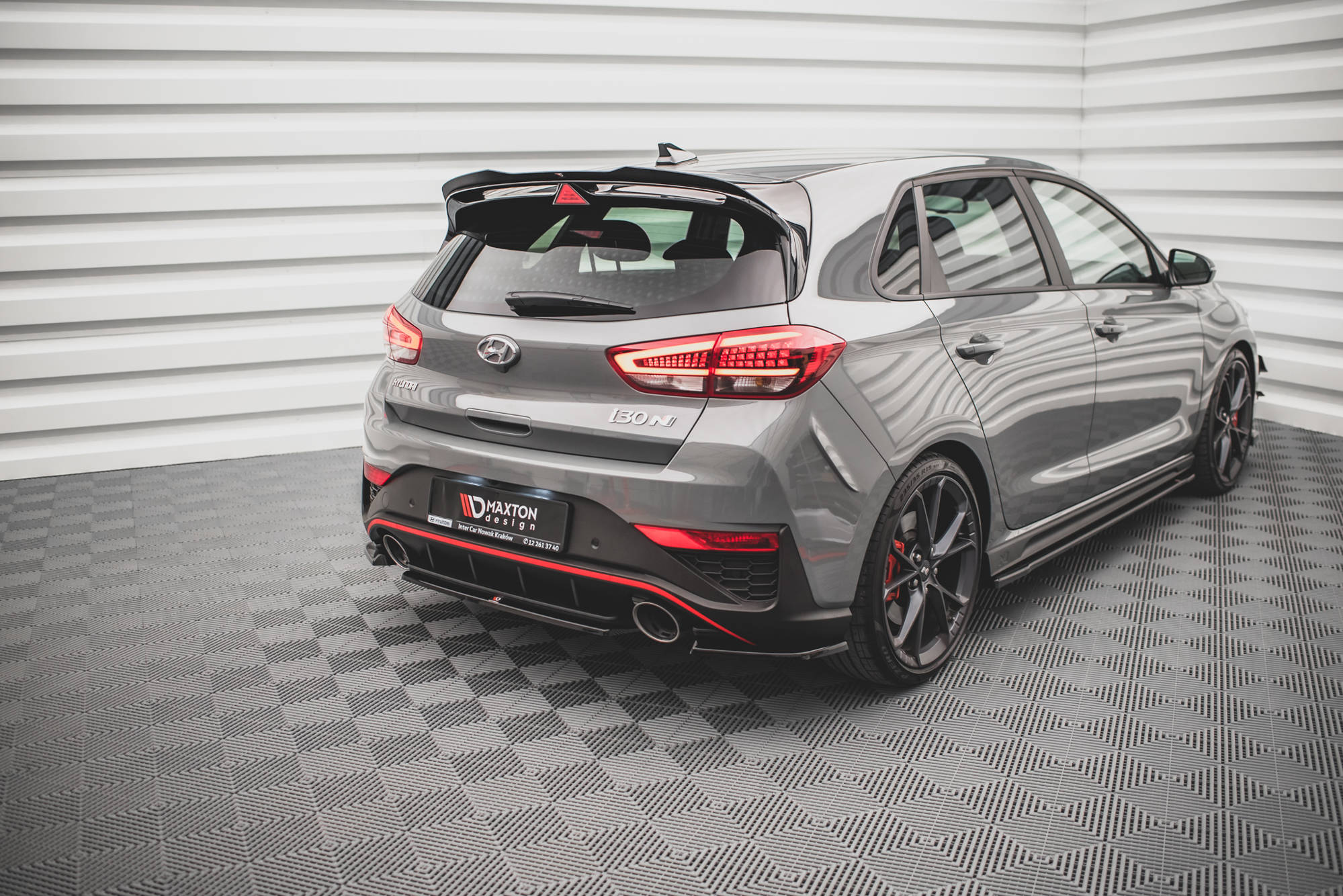 Hinten Splitter Hyundai I30 N Hatchback Mk3 Facelift schwarz Hochglanz