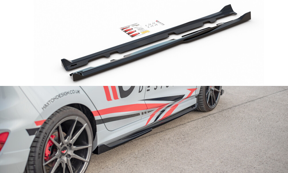 Seitenschweller Ansatz Cup Leisten V.4 für Ford Fiesta Mk8 ST / ST-Line schwarz Hochglanz