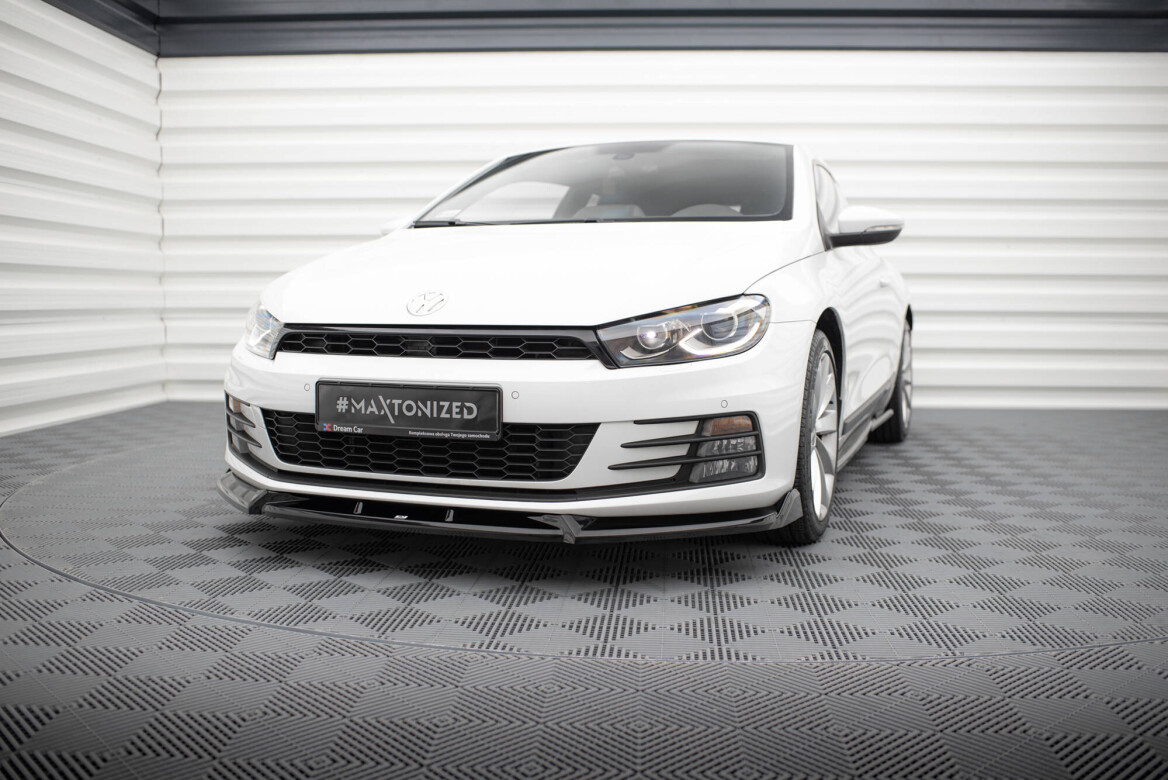 Cup Spoilerlippe Front Ansatz V.2 für Volkswagen Scirocco Mk3 Facelift schwarz Hochglanz