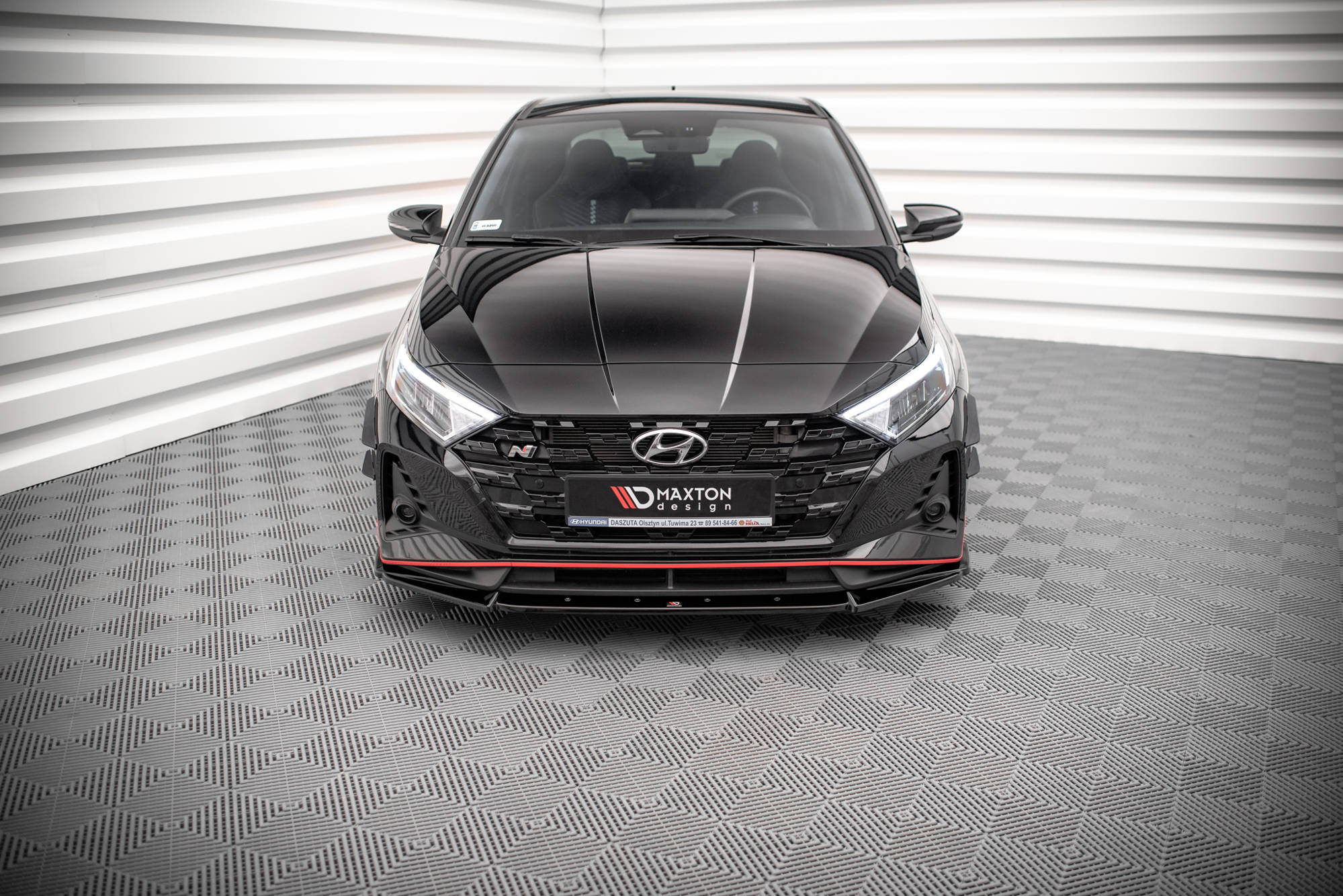 Front Ansatz V.2 für Hyundai I20 N Mk3 schwarz Hochglanz