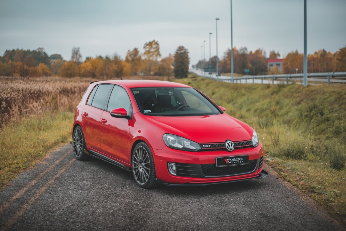 Front Flaps für VW Golf GTI Mk6 schwarz Hochglanz