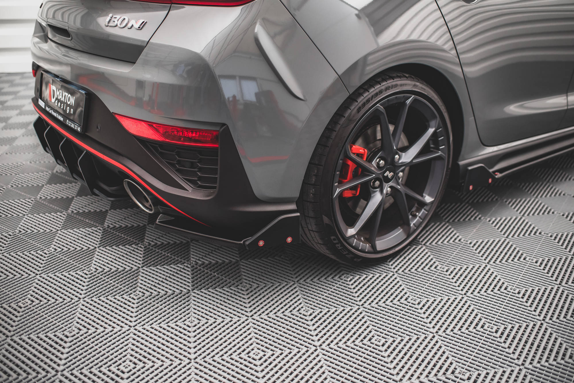 Heck Ansatz Flaps Diffusor V.1 + Flaps für Hyundai I30 N Hatchback Mk3 Facelift