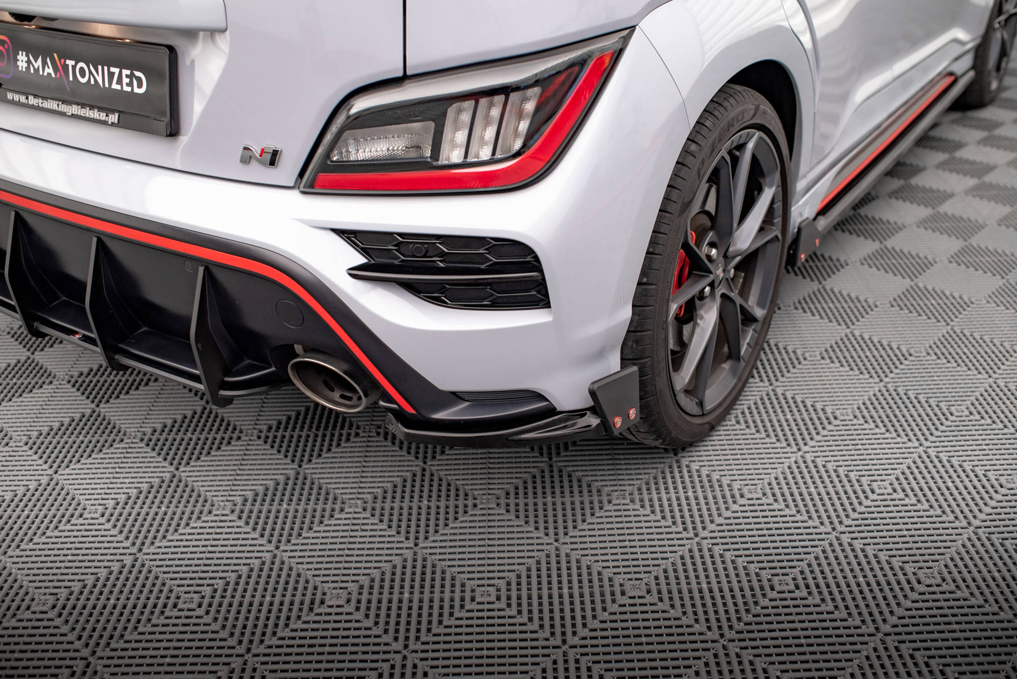 Heck Ansatz Flaps Diffusor V.1 +Flaps für Hyundai Kona N Mk1