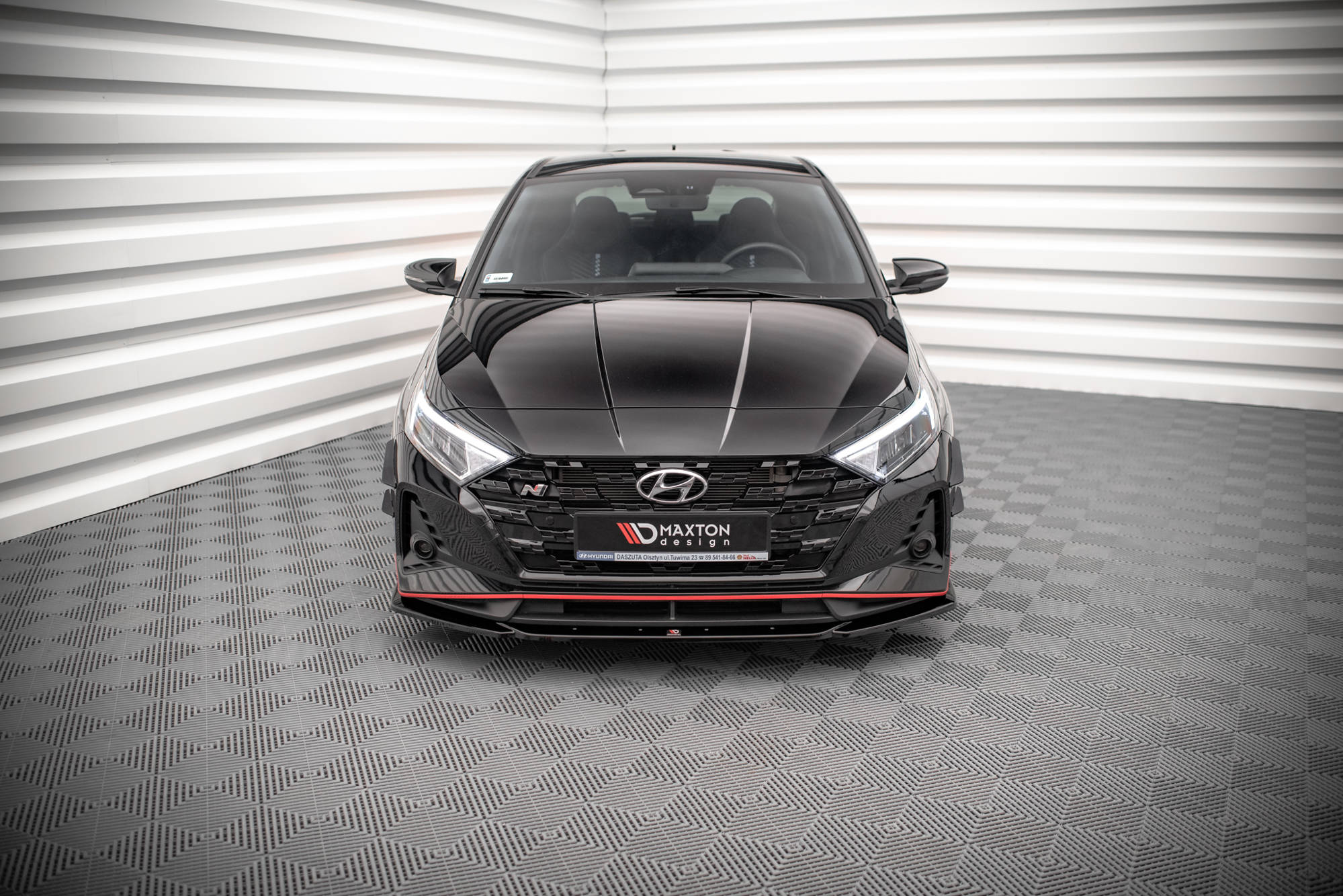 Front Ansatz V.3 für Hyundai I20 N Mk3 schwarz Hochglanz