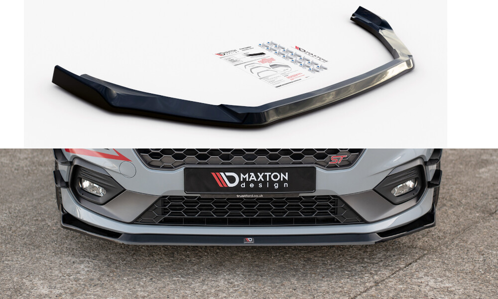 Cup Spoilerlippe Front Ansatz V.5 für Ford Fiesta Mk8 ST / ST-Line schwarz Hochglanz