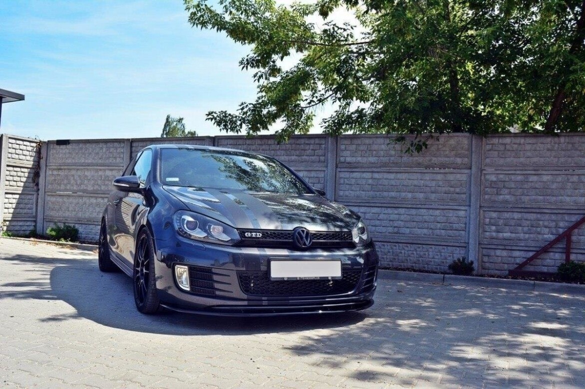 Cup Spoilerlippe Front Ansatz für VER.2 VW GOLF 6 GTI schwarz Hochglanz