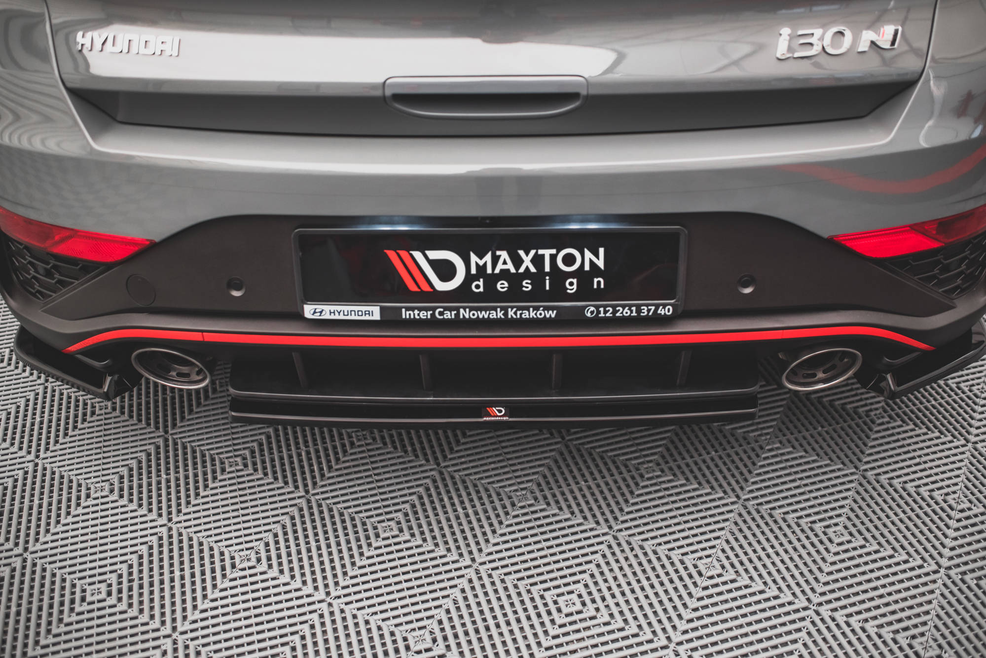Hinten Splitter Hyundai I30 N Hatchback Mk3 Facelift schwarz Hochglanz