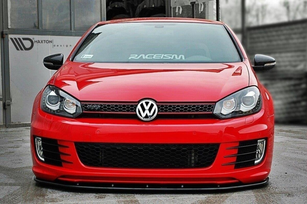Cup Spoilerlippe Front Ansatz für VER.2 VW GOLF 6 (für GOLF GTI 35TH) schwarz Hochglanz