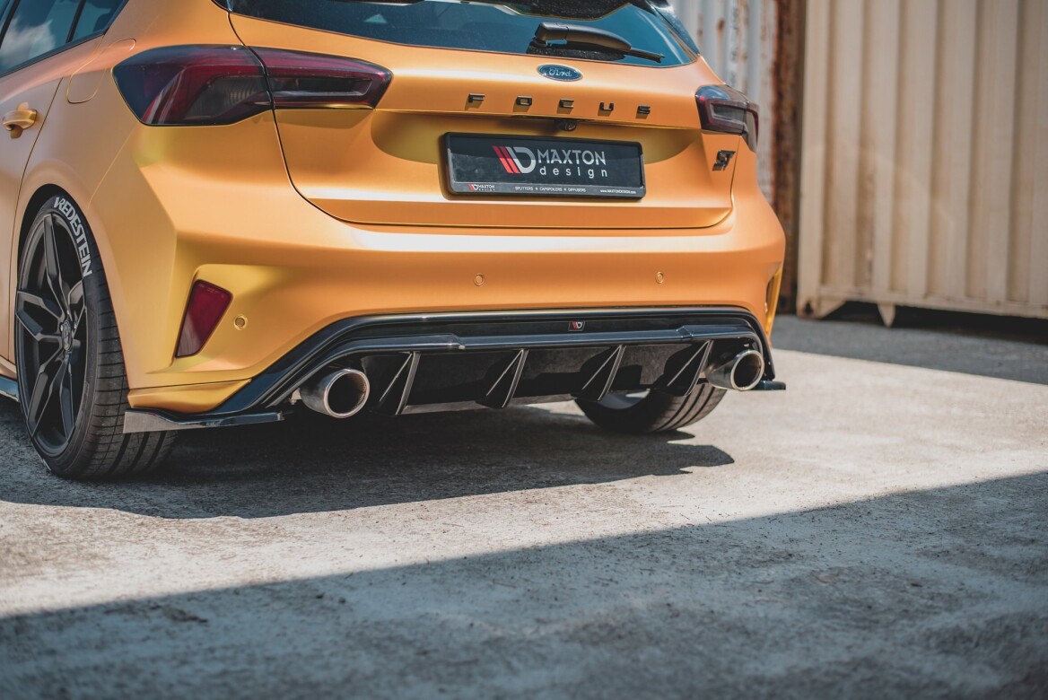 Heck Ansatz Diffusor V.3 für Ford Focus ST Mk4 schwarz Hochglanz