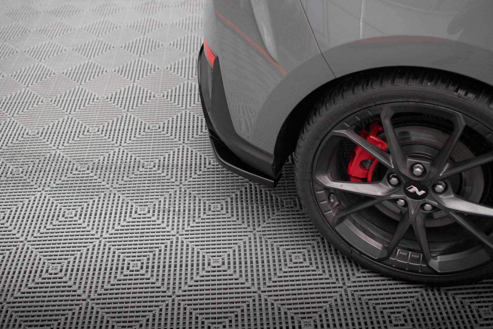 Heck Ansatz Flaps Diffusor V.5 für Hyundai I30 N Hatchback Mk3 Facelift schwarz Hochglanz