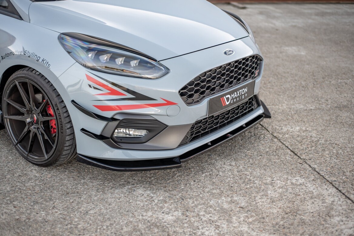 Cup Spoilerlippe Front Ansatz V.7 für Ford Fiesta Mk8 ST / ST-Line schwarz Hochglanz
